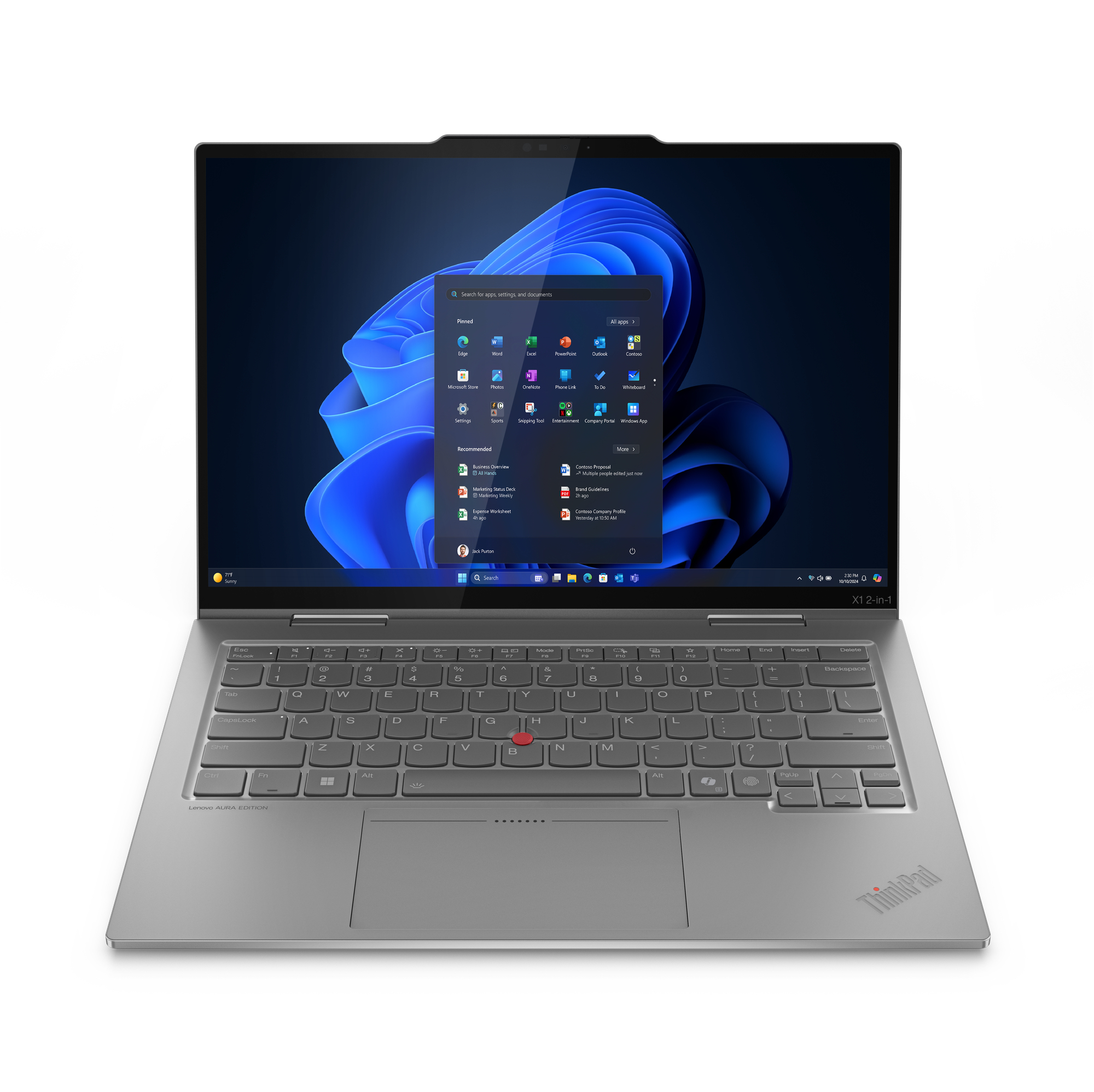 Lenovo ThinkPad X1 2-in-1 Gen 10 Aura Edition Copilot+ PC Business & Performance UK with Intel Core Ultra 7, 32GB RAM